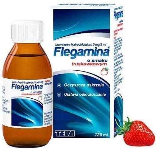 FLEGAMINA Strawberry syrup 120ml chronic bronchitis UK