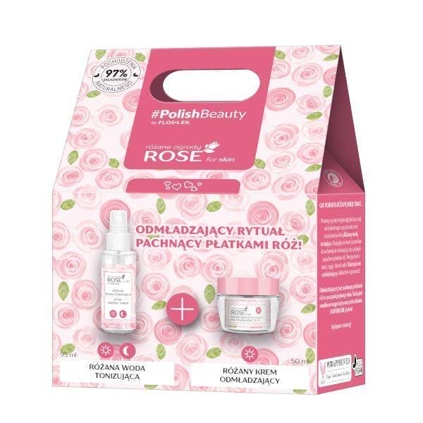FLOS-LEK ROSE FOR SKIN Rose rejuvenating cream + toning water UK
