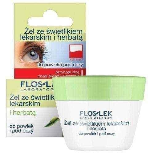 FLOSLEK Gel for eyelids and under the eyes with a skylight and tea 10g UK