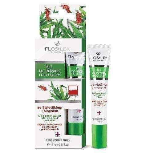 FLOSLEK gel on the eyelids and under the eyes with a skylight and Aloe Vera 15ml UK