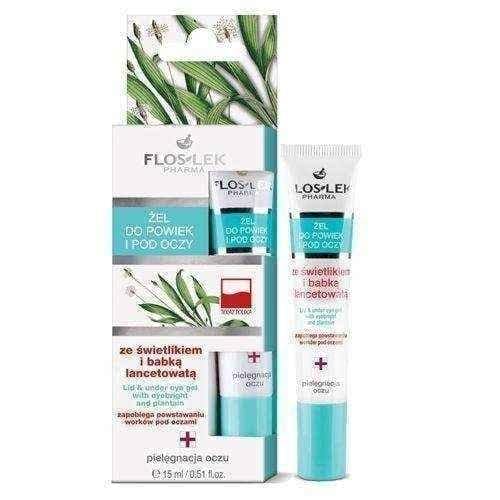 FLOSLEK gel on the eyelids and under the eyes with a skylight and plantain 15ml UK