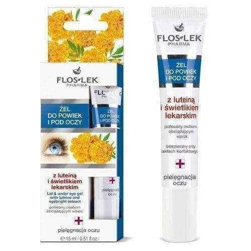 FLOSLEK PHARMA gel for eyelids and under the eyes of lutein and skylight medical 15ml UK