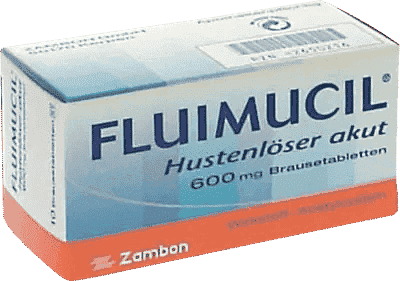 FLUIMUCIL cough reliever acute 600 acetylcysteine effervescent tablets UK