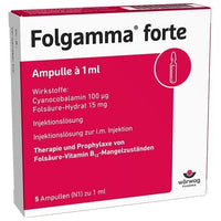 Folic acid deficiency, cyanocobalamin, FOLGAMMA forte ampoules UK