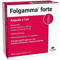 Folic acid deficiency, cyanocobalamin, FOLGAMMA forte ampoules UK