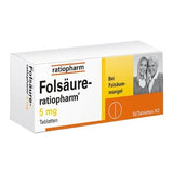 Folic acid deficiency, folic acid foods, RATIOPHARM 5 mg tablets UK