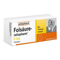 Folic acid deficiency, folic acid foods, RATIOPHARM 5 mg tablets UK