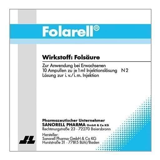 Folic acid FOLARELL solution for injection 10X1 ml UK