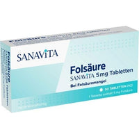 FOLIC ACID SANAVITA 5 mg, folic acid deficiency tablets UK