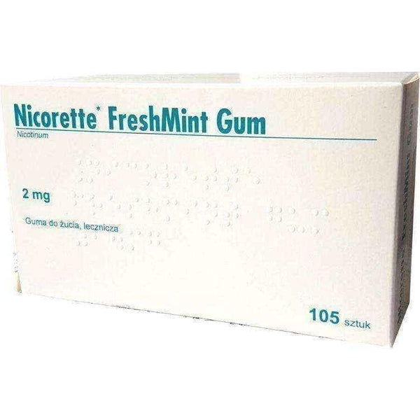 Freshmint NICORETTE GUM 2mg x 105 IR (nicotine) UK