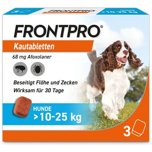 FRONTPRO 68 mg chewable tablets for dogs >10-25 kg UK