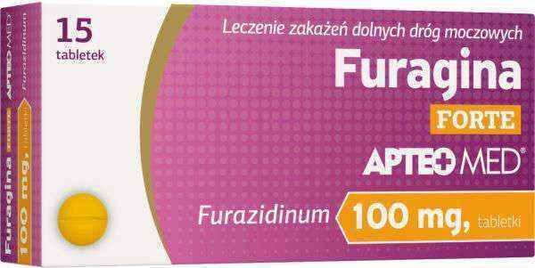 Furagina Forte Apteo Med x 15 tablets, furazidin, Furazidinum UK