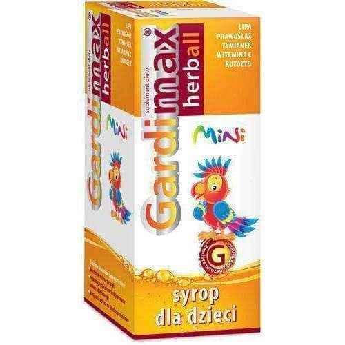 GARDIMAX Herbal Mini syrup for children 110ml, home remedies for sore throat 3+ UK