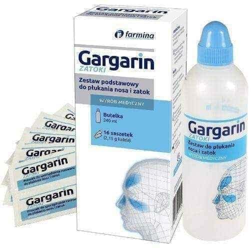 Gargarin basic set for rinsing the nose and sinuses bottle + sachets x 16 pieces UK