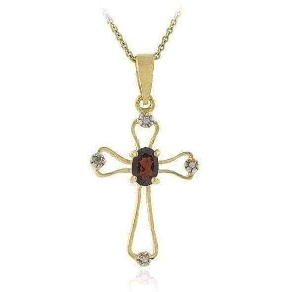 Garnet Cross Necklace UK