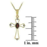 Garnet Cross Necklace UK