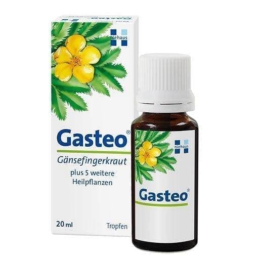GASTEO oral drops, feeling full quickly, flatulence, stomach pain UK