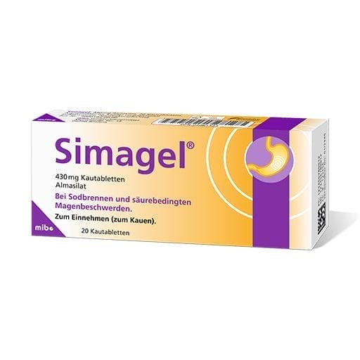 Gastric ulcer, duodenal ulcer, Almasilate, SIMAGEL chewable tablets UK