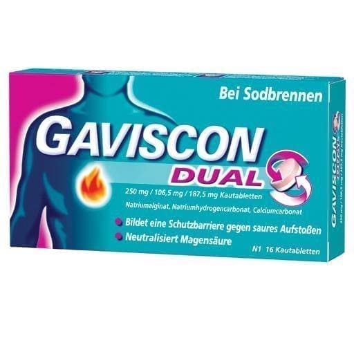 GAVISCON Dual chewable tablets 16 pcs sodium alginate UK