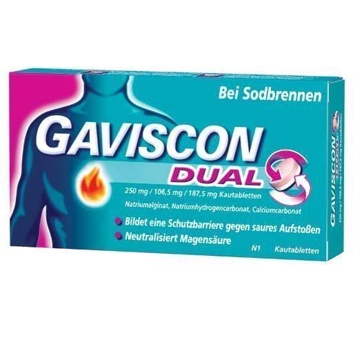 GAVISCON Dual chewable tablets 48 pcs sodium alginate UK