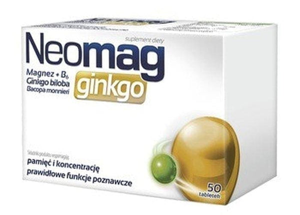 Ginkgo biloba leaf extract, Neomag Ginkgo 50 tablets UK