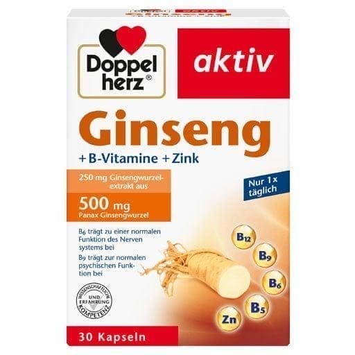 Ginseng DOPPELHERZ 250+B vitamins+zinc capsules UK