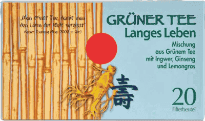 Ginseng tea, GREEN TEA+ginger+ginseng filter bags UK