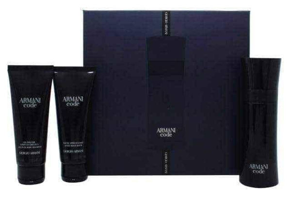 Giorgio Armani Code Gift Set 75ml EDT + 75ml Aftershave Balm + 75ml Shower Gel UK