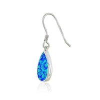 Glitzy Rocks Sterling Silver Synthetic Opal Teardrop Earrings UK