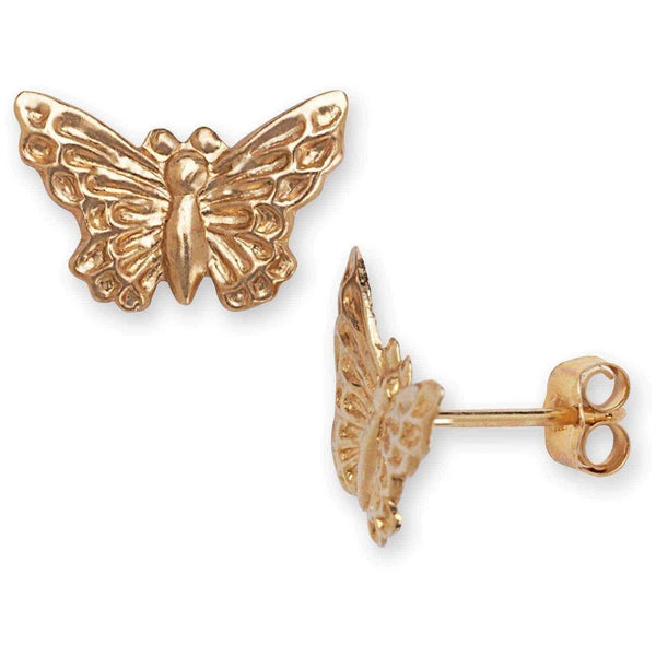 Gold butterfly earrings - 14k Yellow Gold Children's Butterfly Earrings UK