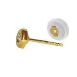 Gold cubic zirconia earrings - 14k Yellow Gold Baby Cubic Zirconia Round Screwback Safety Earrings UK