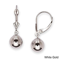 Gold earrings for women 14k 8 mm Ball Drop Leverback Dangle UK
