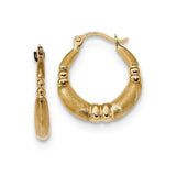 Gold hoop earrings 14 Karat Polished & Satin UK