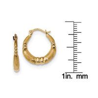 Gold hoop earrings 14 Karat Polished & Satin UK