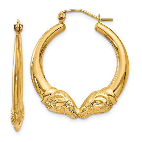 Gold hoop earrings 14k Yellow Gold Polished UK