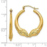 Gold hoop earrings 14k Yellow Gold Polished UK