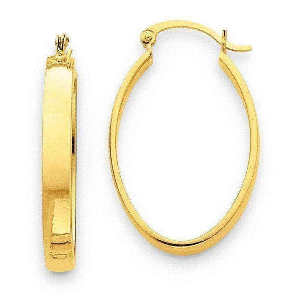 Gold hoop earrings Versil 14k Yellow Gold Oval Hoop Earrings UK