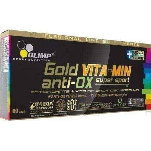 Gold OLIMP VITA-MIN Anti-Ox x 60 capsules, minerals, men's vitamins, sports nutrition, bodybuilding supplements UK