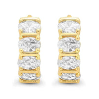 Gold plated cubic zirconia 18k Lined Huggies UK