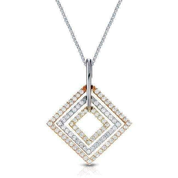 Gold round diamond necklace UK
