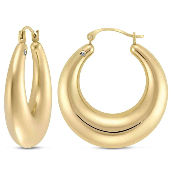 Gold round hoop earrings UK