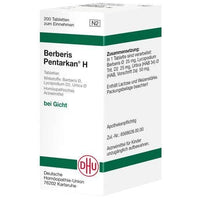 Gout treatment, gout-related kidney stone disease, BERBERIS PENTARKAN H tablets UK