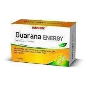GUARANA ENERGY x 30 tablets, guarana benefits, 100mg caffeine UK