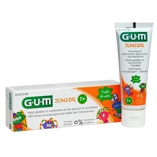 GUM Junior Tooth Gel Tutti-Frutti 7-12 years 50 ml UK