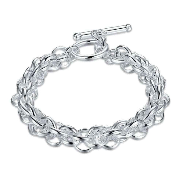 Hakbaho Jewelry Sterling Silver Interconnected Chain Bracelet UK