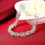 Hakbaho Jewelry Sterling Silver Interconnected Chain Bracelet UK