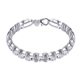 Hakbaho Jewelry Sterling Silver Sleek Venetian Link Design Bracelet UK