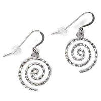 Hammered Swirl Sterling Silver Earrings UK