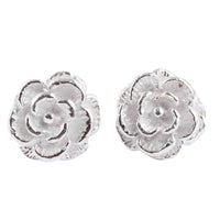 Handcrafted Silver 'Precious Gardenia' Earrings (Peru) UK