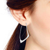 Handmade Contempo Shiny Bent V Lock .925 Silver Earrings (Thailand) UK